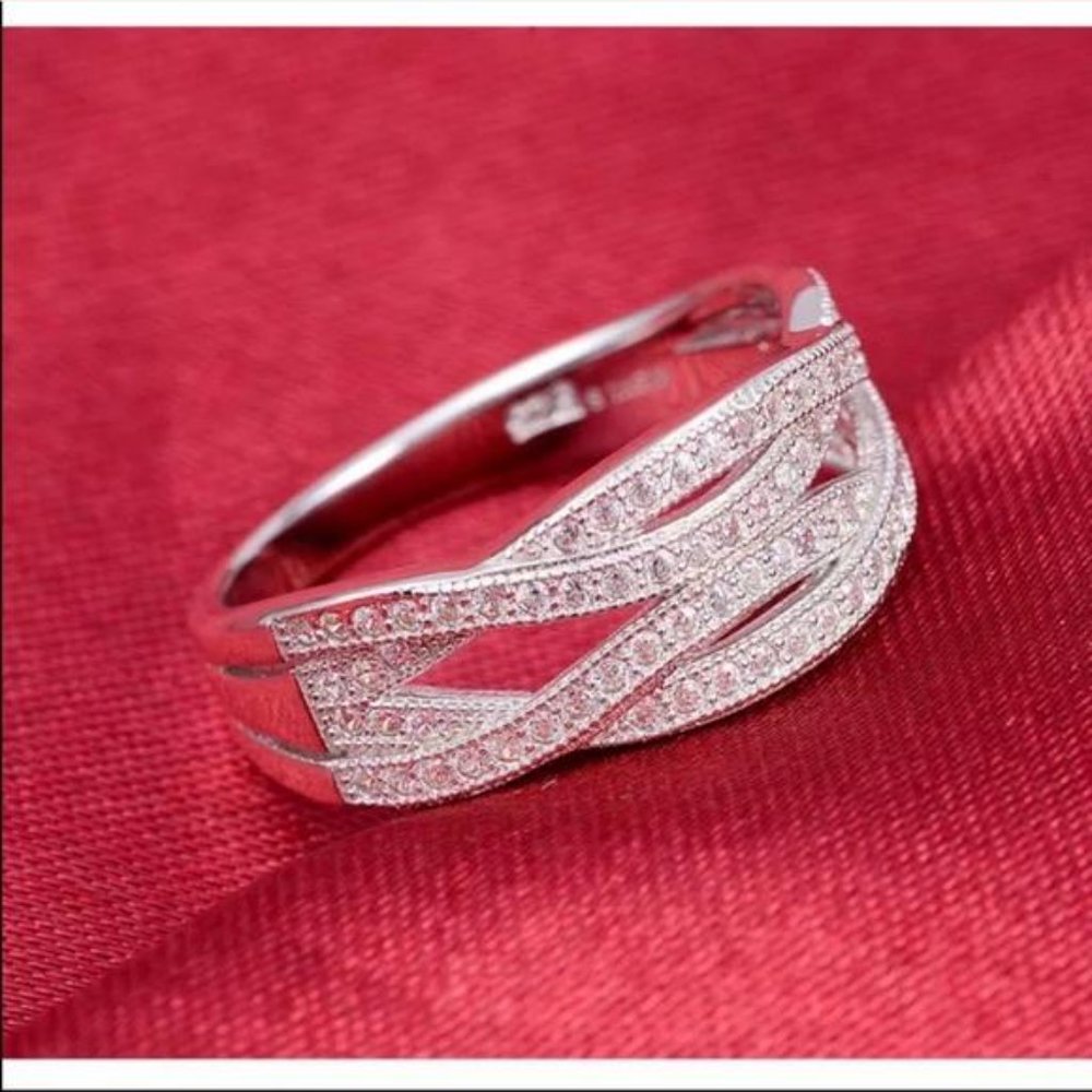 ETERNITY 925 STERLING SILVER DIAMOND RING - Picture 3 of 6